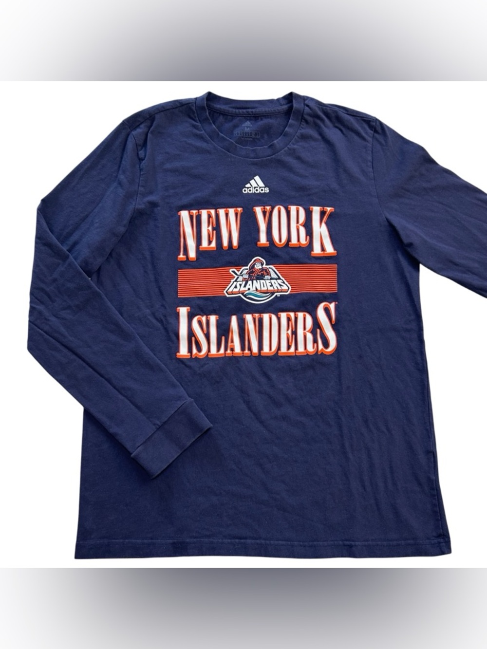 Adidas New York Islanders NHL Playmaker Long Sleeve T-Shirt Navy Blue Men’s M